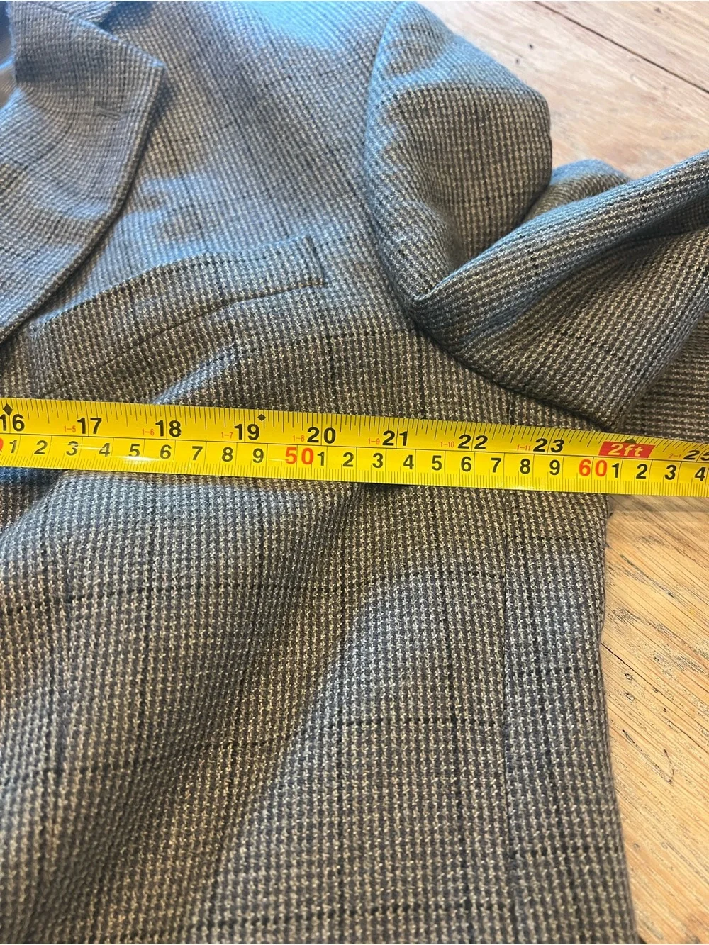 Oscar de la Renta Brown Houndstooth Sport Coat 42L Academia Collegiate Fall Silk